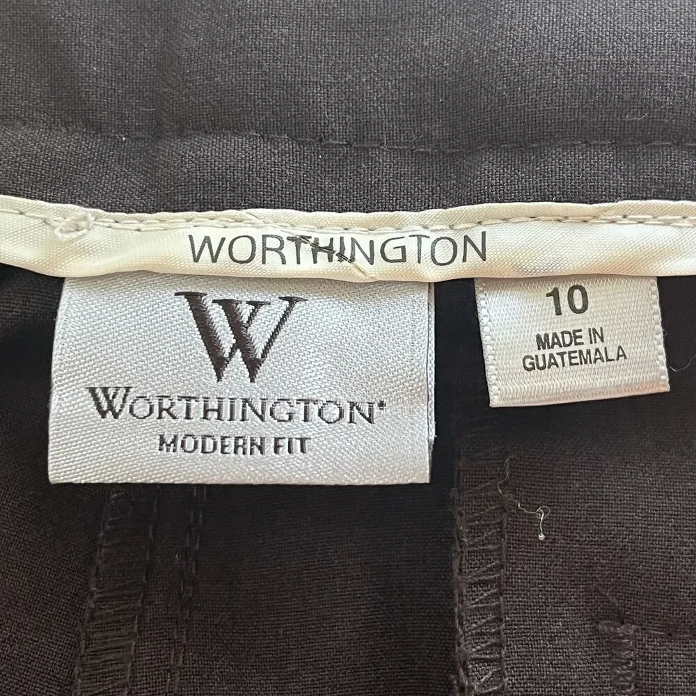 Worthington Modern Fit Ladies Chocolate Brown Dress Trousers Career Size 10 - Picture 6 of 10